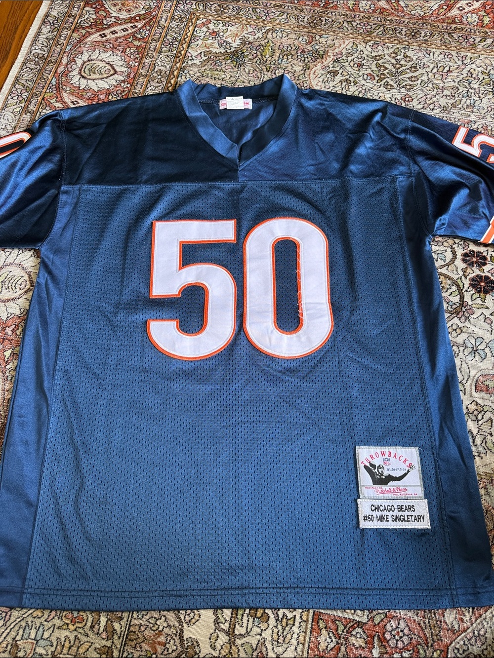 Mitchell & Ness Chicago Bears Navy Blue #50 Football Jersey singletary 💙